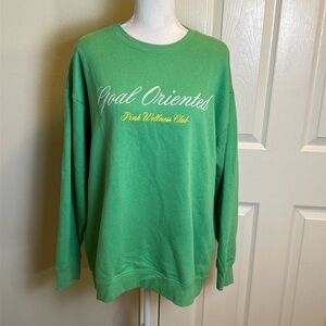 PINK Victoria’s Secret Embroidered “Goal Oriented”
Sweatshirt